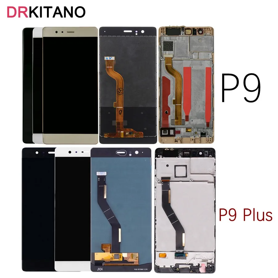 

Huawei P9 LCD Display Touch Screen Digitizer Assembly EVA L09 L19 For Huawei P9 Plus LCD With Frame VIE L09 AL10 L29 Screen