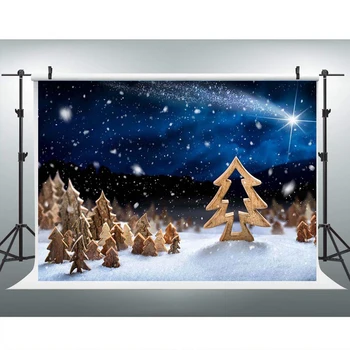 

Christmas background 7x5ft photo photography background cartoon christmas tree starry snow newborn custom name studio background