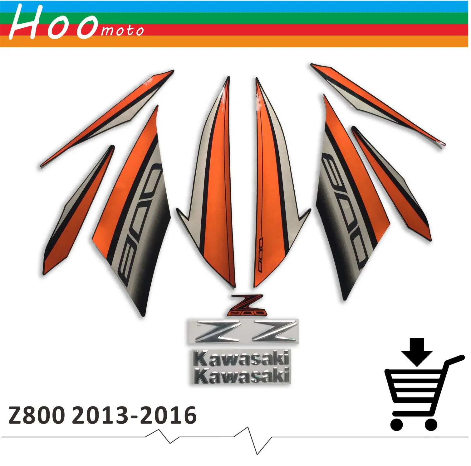 

Motorcycle Stickers and Decals DIY for Kawasaki Z800 2013 2014 2015 2016 Stickers A Decal Stickers Original car sticker Orange