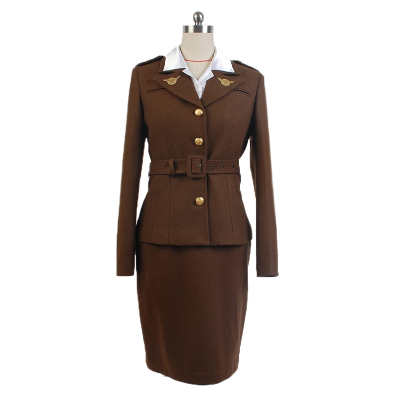 Costume cosplay dell'agente Peggy Carter, set completo per adulti, 2 colori, per Halloween, feste di Natale, costumi per uomini e donne - immagine 4
