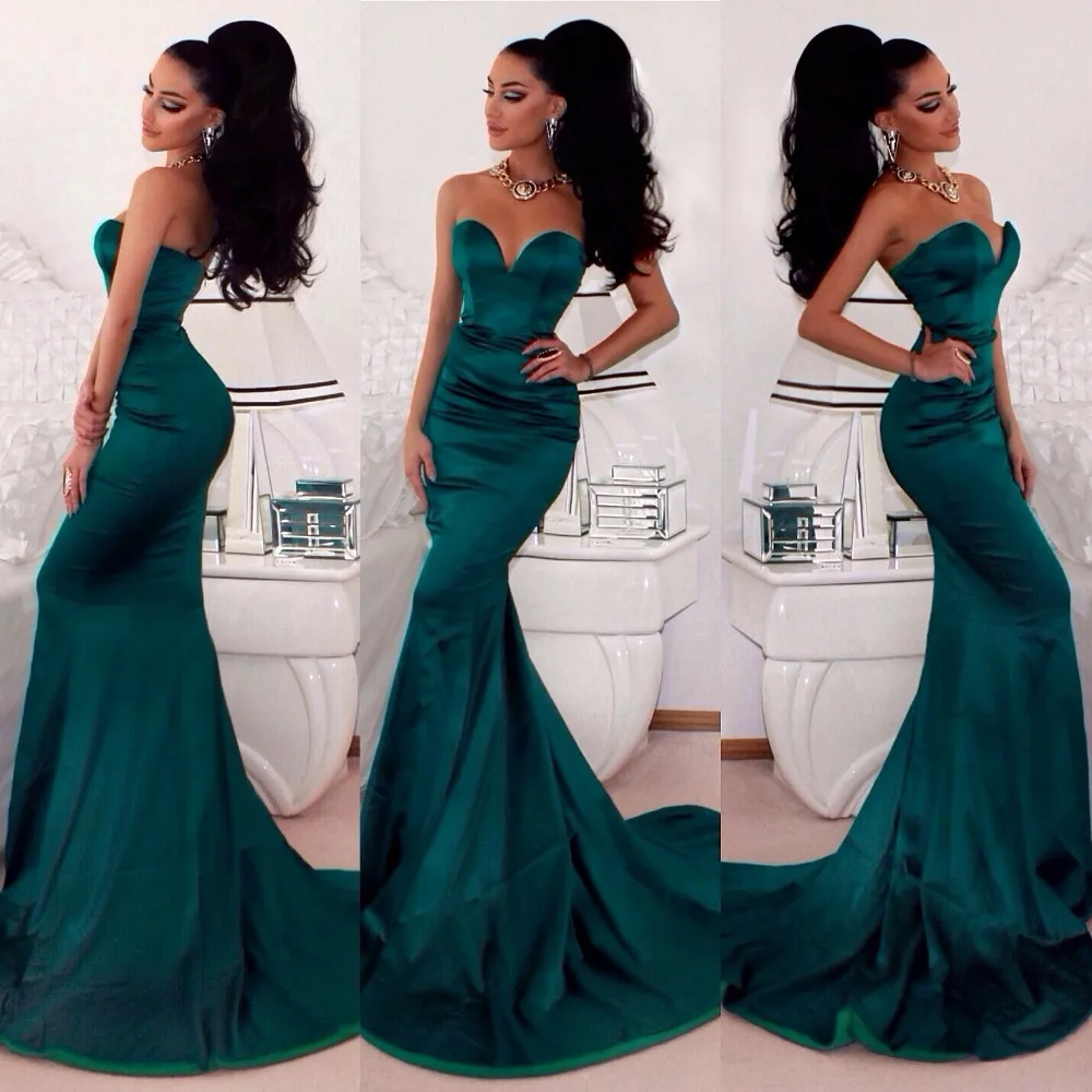 Sexy Emerald Green Mermaid Evening Dress Backless robes de soiree Sexy Emerald Green Mermaid Evening Dress Backless robes de soiree