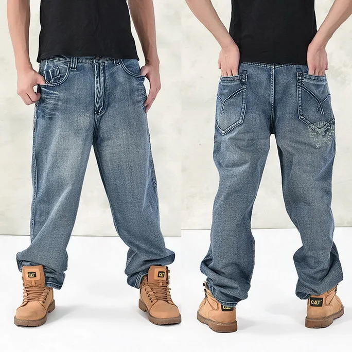 hot new large size jeans fashion loose jeans hip-hop casual  jeans wide leg jeans