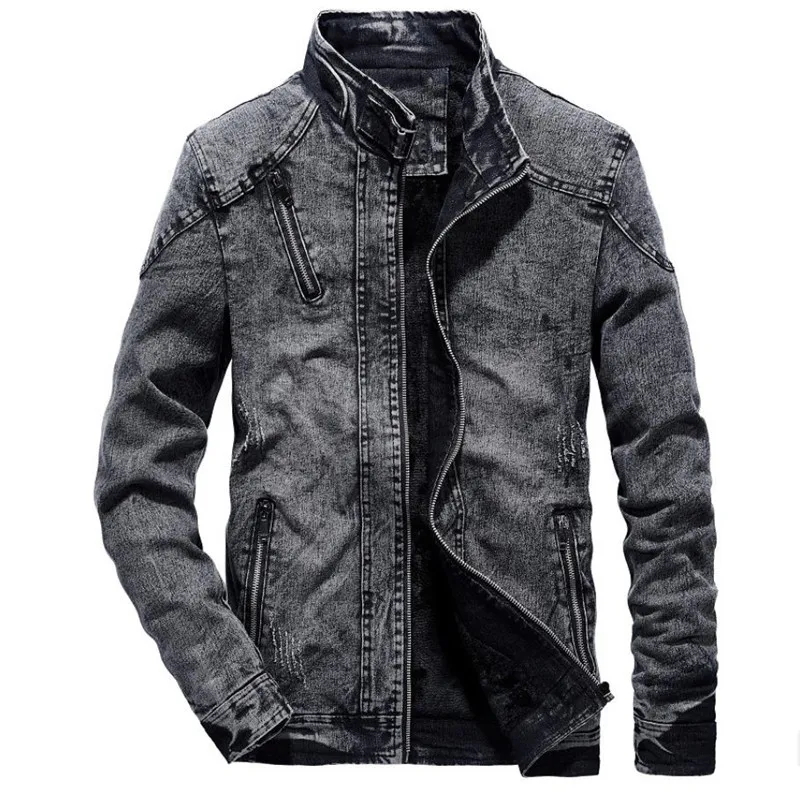 Джинсовая куртка мужская Осенняя Модная пальто мужской Slim Fit повседневные
