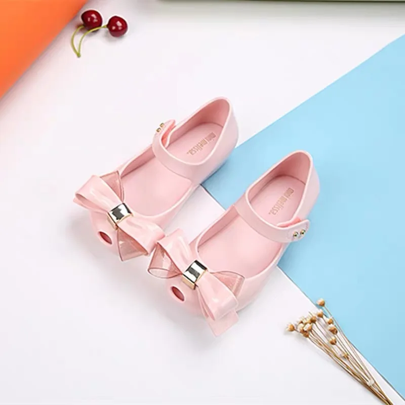 Mini Melissa ultragrl/ новые оригинальные прозрачные сандалии для девочек детские сандалии с бантом детская пляжная обувь Нескользящая обувь для малышей