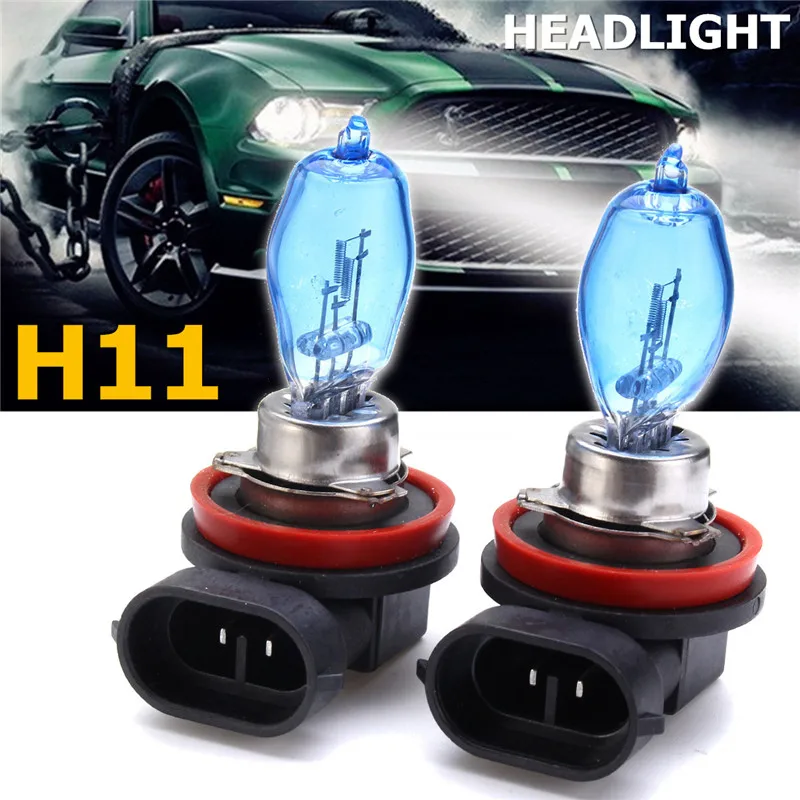 

2pcs/lot Car Light H11 Car HOD Halogen Headlights Bulbs Fog Lamps 12V 100W 8500K White Super White Auto Lights