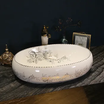 

Handmade Europe Vintage Style Lavobo Ceramic Bathroom Countertop Bathroom Sink decoration bathroom sinks