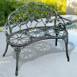 Открытый литой алюминиевый для патио скамейка АНТИЧНАЯ РОЗА садовые стулья ретро OP2780