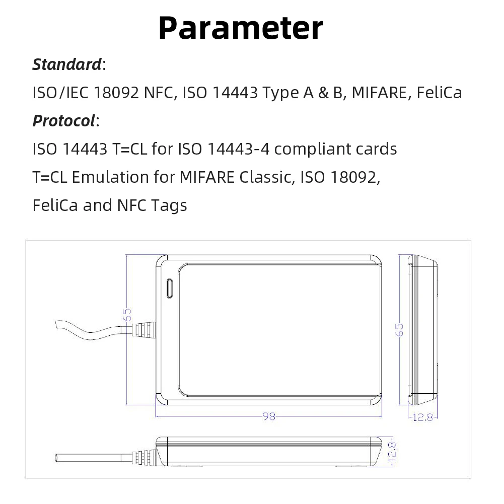 NFC считыватель USB ACR122U RFID смарт 13,56 МГц карточный Писатель Копир Дубликатор для NFC(ISO/IEC18092) тегов+ 5 шт. UID сменный тег