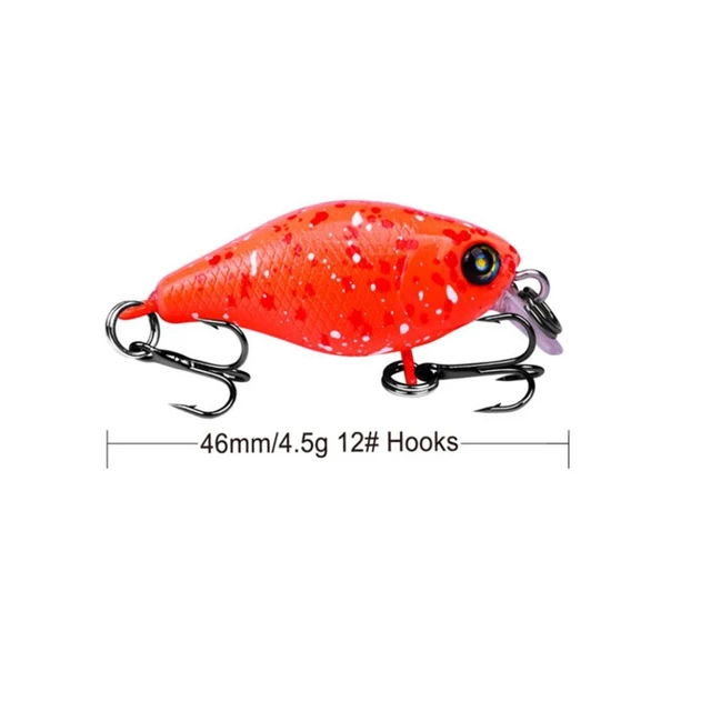 1Pcs/lot 46mm 4.5g Fishing Lures Hard Bait Minnow Fishing Lure Bass Crankbait Swimbait Trout Crank Baits with 12# hooks Tackle 2