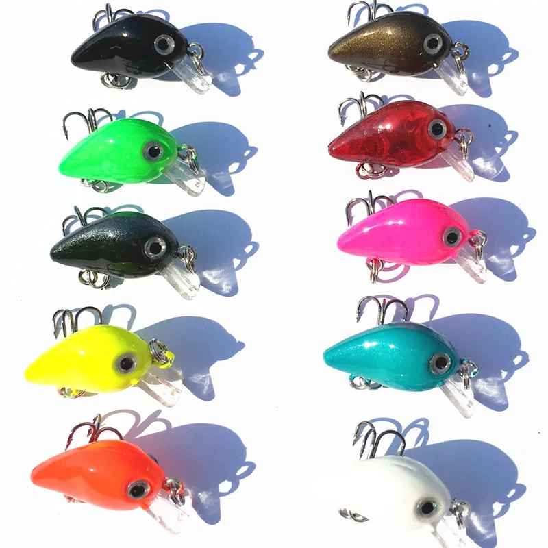 

Lot 9 Pieces Fishing Lure Mini Crank Bait Minnow Small Wobblers 1.5g/3cm Artificial Lures