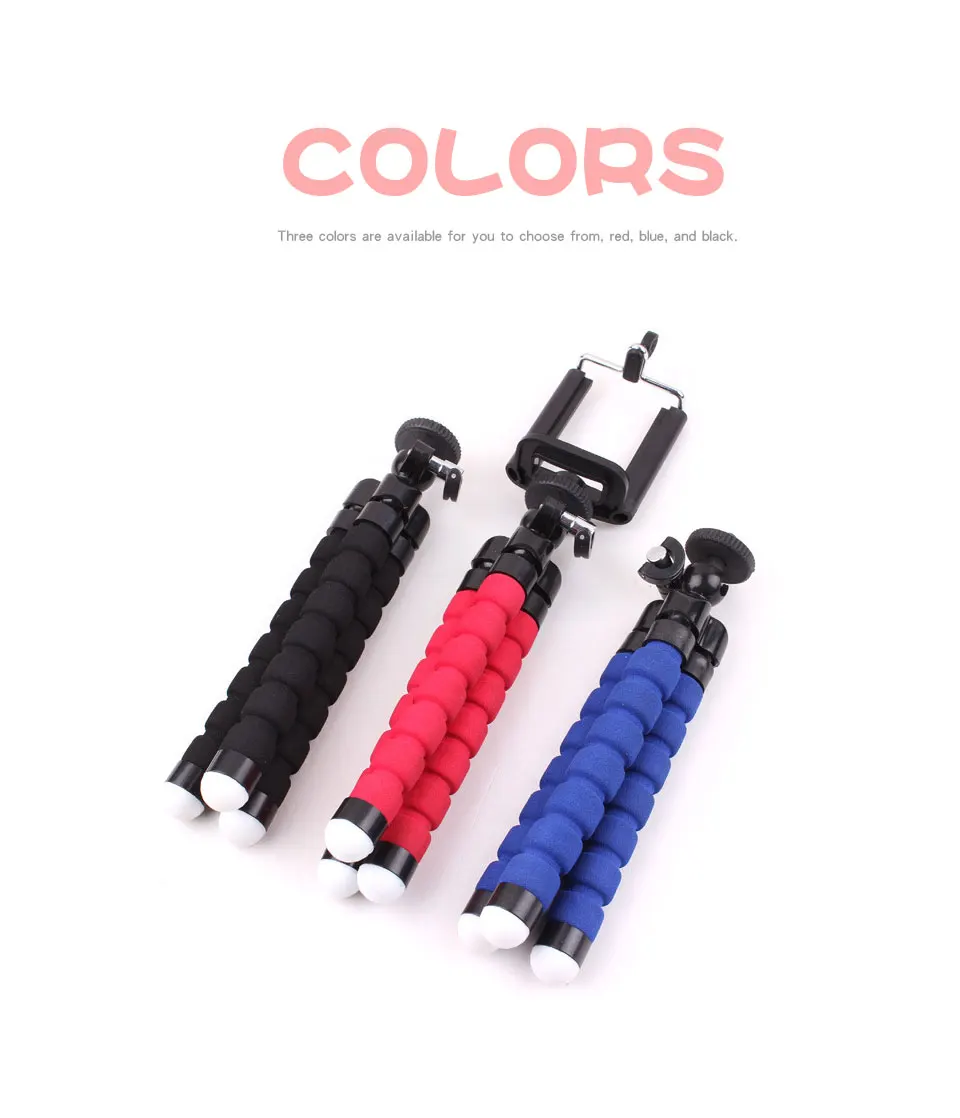 Mini Flexible Tripods tripod for phone Mobile camera holder  smartphone monopod tripe stand octopus mini tripod With Phone Clip (4)