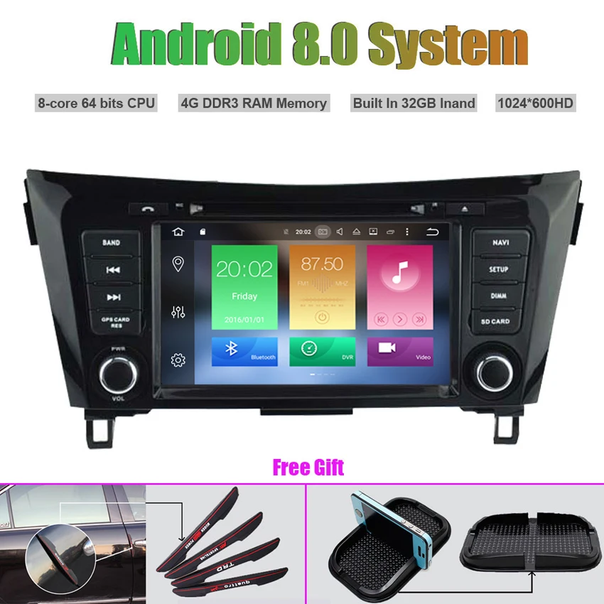 Top Octa-Core Android 8.0 CAR DVD Player for NISSAN QASHQAI X-TRAIL ROGUE 2014 0