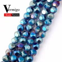 8 мм 20 шт./упак. граненые синие чешские стеклянные бусины для рукоделия Изготовление ювелирных изделий хрустальные бусины для изготовления браслетов аксессуары Perles