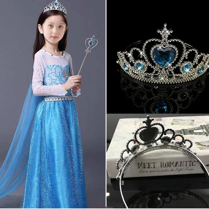 

BalleenShiny Frozen Crown Twinkle Hair Accessories Girls Princess Bridal Crystal Diamond Tiara Hoop Headband Hair Bands Gifts