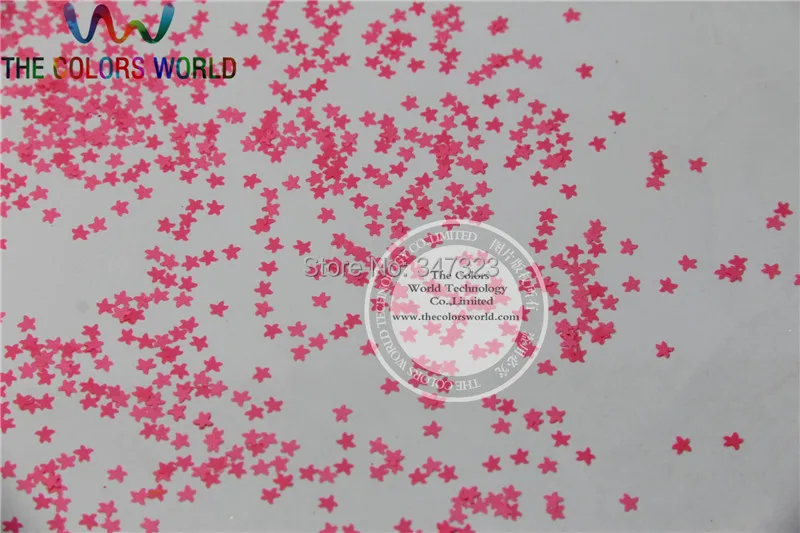 Paillette para Unha Starfish Molda Solvente Resistente Glitter Tamanho 3mm Neon Cor Rosa Art Faça Você Mesmo Supplies1pack = 50g 3 Strass e decorações