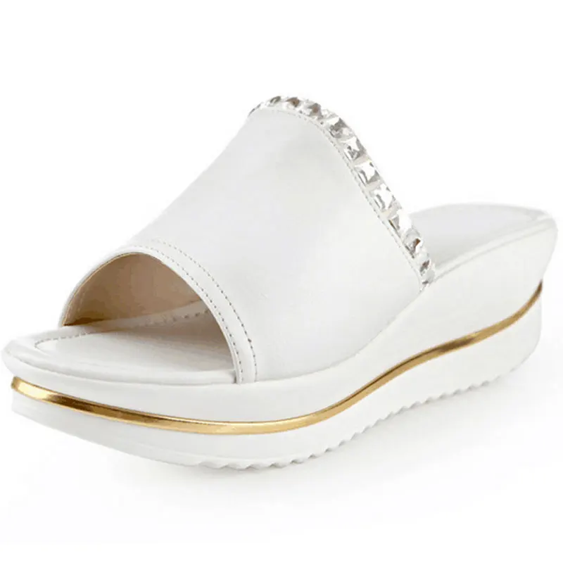 

Summer Female Fish Head Diamond Slope With Thick Crust Muffin Sandals And Comfortable Slippers Toe Slip-On Healthy Wedge Shoes