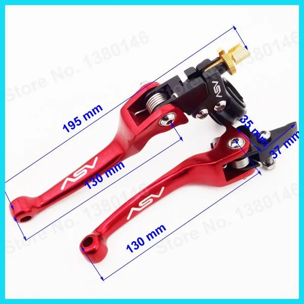 Красный 7/" рукоятка мягкая дроссельная заслонка+ ASV складной тормозной рычаг сцепления для мотокросса Dirt Pit Bike CRF50 KLX мотоцикл