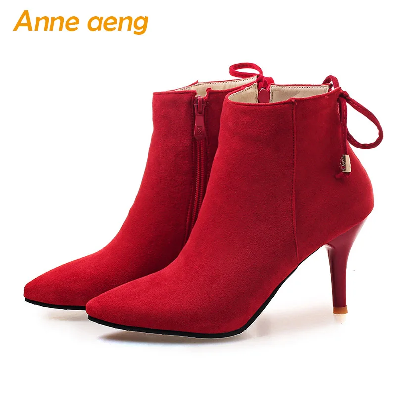 office red ankle boots