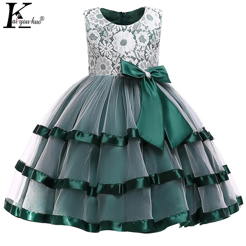 

New Kids Dresses For Girls Christmas Party Dress Summer Girls Wedding Dresses Flowers Princess Dress 4 5 6 7 8 9 10 11 12 Years