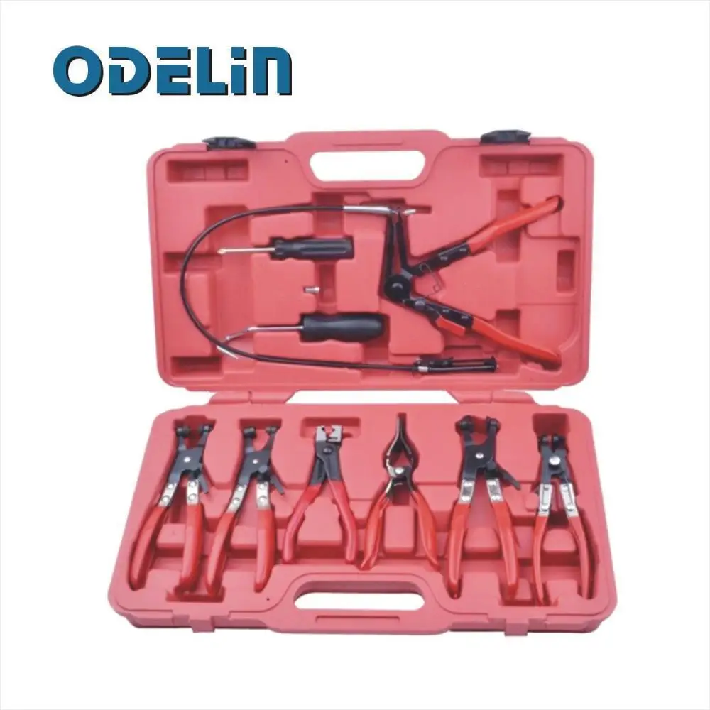 9 PC Hose Clamp Ring Plier Set Flexible Cable Plier Mechanic Auto Tool