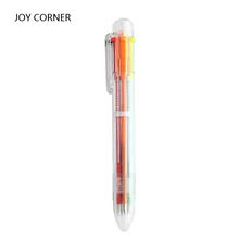 2018 Novelty Multicolor Ballpoint Pen Multifunction 6 In1 Colorful Stationery Creative School Supplies JOY CORNER