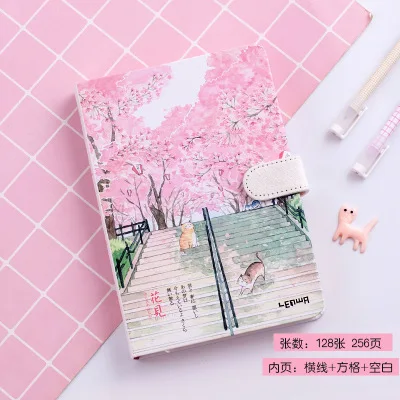 А5 японские творческие канцелярские принадлежности с принтом "Сакура" подарок для девочек милые красочные страницы блокнот дневник с твердой обложкой блокнот Bullet Journal - Цвет: Jie Ti