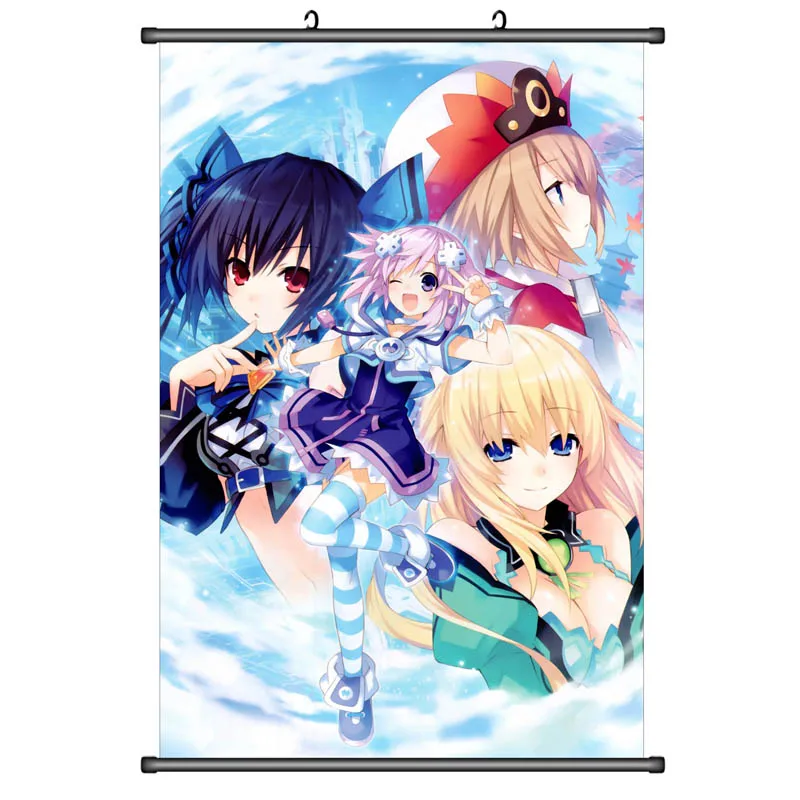 Hyperdimension Neptunia 60X90 см мультфильм настенные картины свитки плакат с героями аниме HD рисование на ткани стикер на стену украшение дома