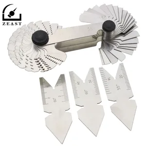 4 шт. винт Нитки шаг Резка датчик набор инструментов центр gage 55 и 60 градусов дюймов и метрики измерения замер токарные станки Инструменты - изображение