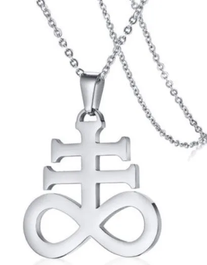 

Fashion Cross Pendant Necklace Gold Black Stainless Steel Chain Church of Satan Satanic Inverted Crucifix Women Men Jewelry Gift