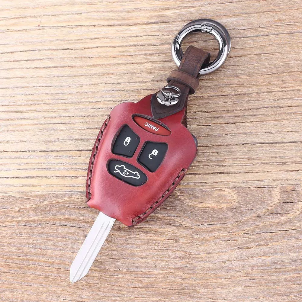 Брелок с 4 кнопками для ключей, чехол с брелком для Chrysler 300/Aspen/Jeep/для Dodge, кожаный чехол для ключей - Название цвета: Color one