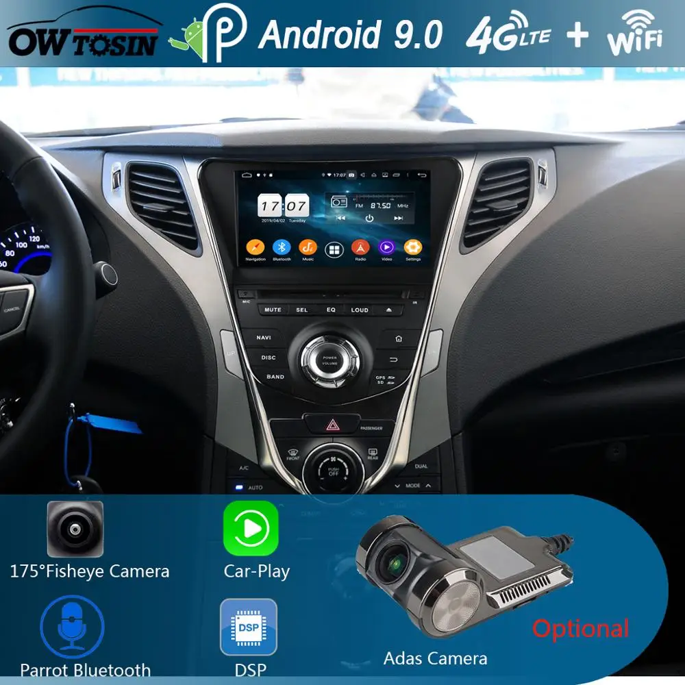 " ips 1920*1080 8 ядерный 4G+ 64G rom Android 9,0 автомобильный dvd-плеер для hyundai AZERA Grandeur HG I55 2011 2012 DSP радио gps Parrot BT