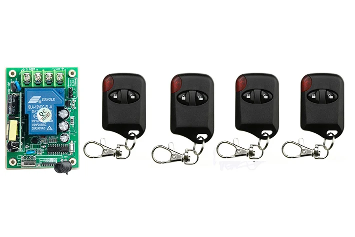 

85V 110V 120V 220V 250V 1CH 30A Wireless Remote Control Switch 1*Receiver + 4*Transmitters for Appliances Gate Garage Door /lamp