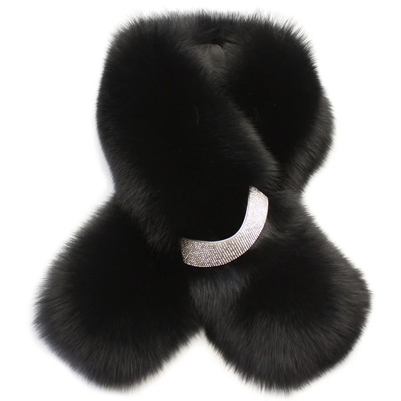 

FXFURS Korean Style Winter Women Fur Scarf Real Fox Fur Scarves Warm Neck Fur Collar Shawl New Fur Fashion Accessories