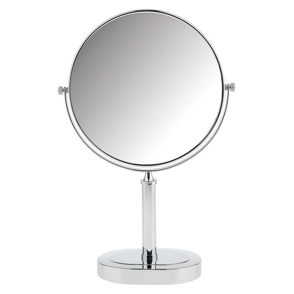 360&deg; Swivel Rotation 8 inches Free Stand Vanity Double Sided Makeup Shaving Mirror For Bathroom 3x Magnifying