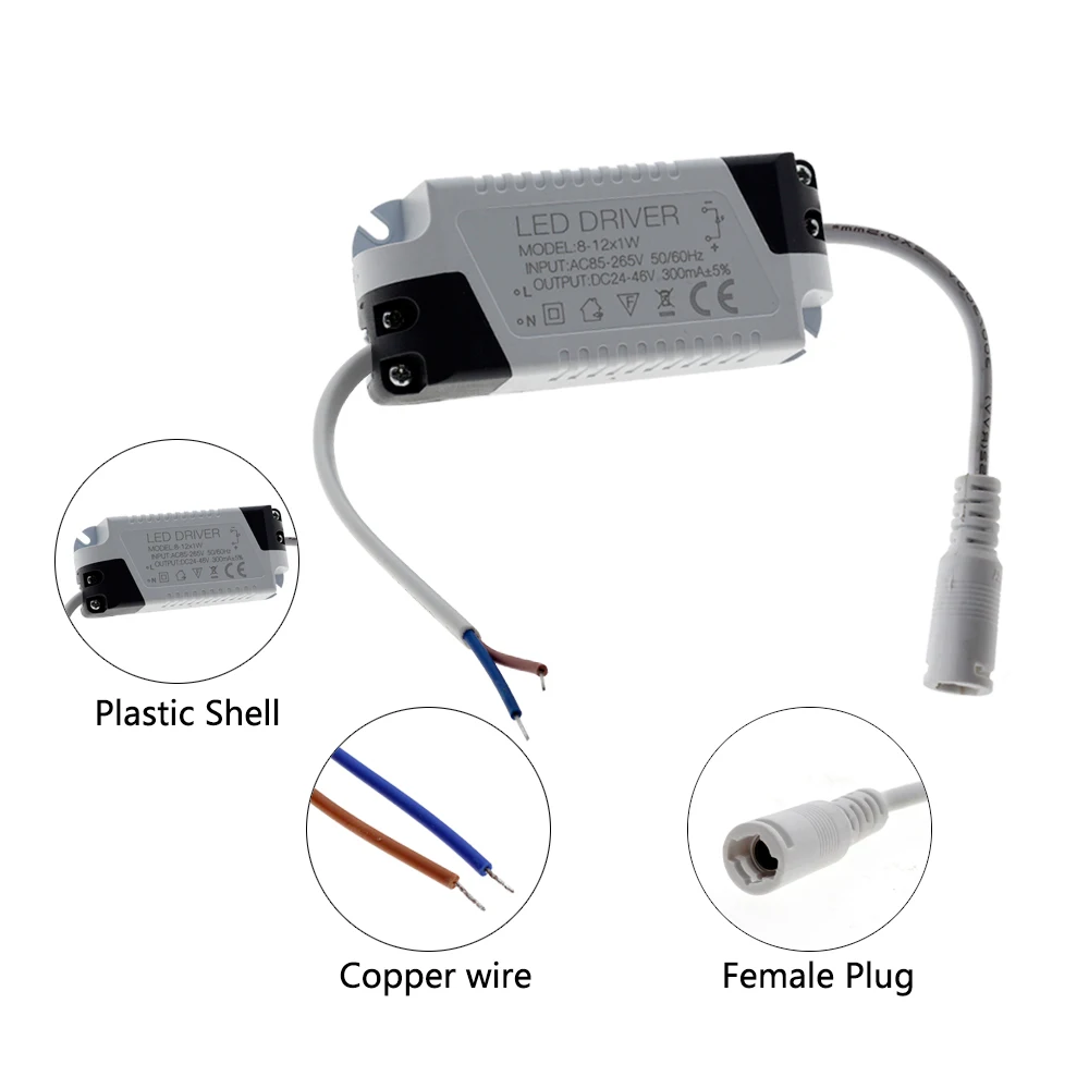 LED Power Supply 1W-36W 300mA Lighting Transformer AC85-265V Driver Adapter For LED Strip Panel Light Downlight