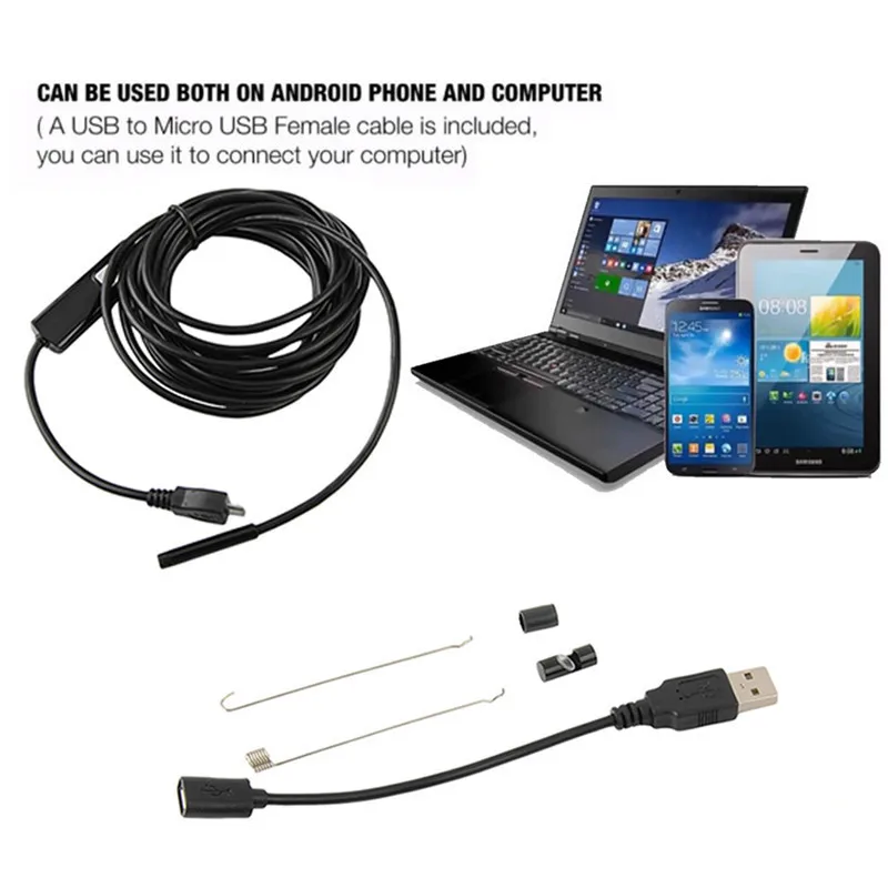 Портативный 6LED камера мобильный телефон Mirco эндоскоп USB для Android телефона 1 м 2 3 5