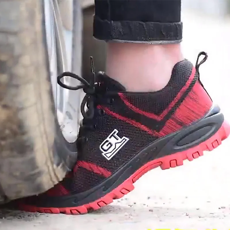 

Men Casual shoes breather size large 5.5-12.5 fashion Anti-smashing Safety work shoes Anti-piercing Flyknit men shoes