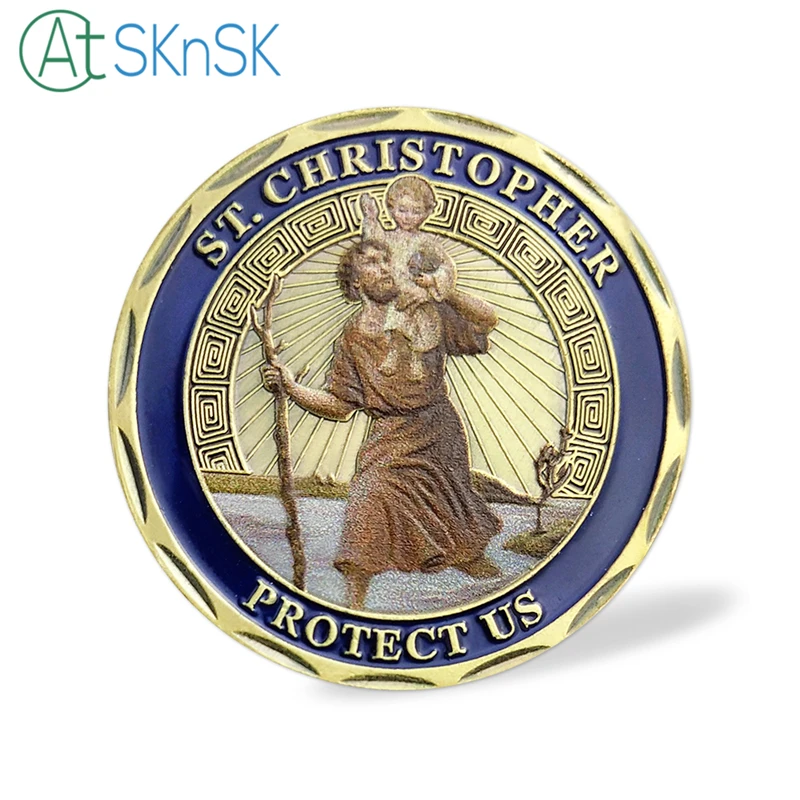 1/5/10pcs/lot New PATRON SAINT of TRAVLERS ARMY SOLDIER ST.CHRISTOPHER PROTECT US MILITARY CHALLENGE COIN 1/5/10pcs/lot New PATRON SAINT of TRAVLERS ARMY SOLDIER ST.CHRISTOPHER PROTECT US MILITARY CHALLENGE COIN