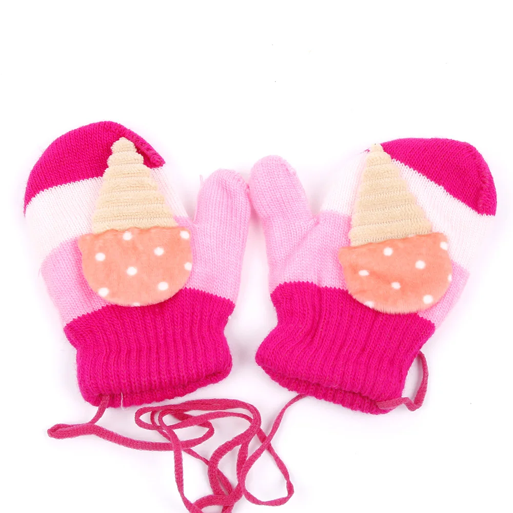 Новые зимние перчатки милые холодной детей открытый утолщение вязание Перчатки