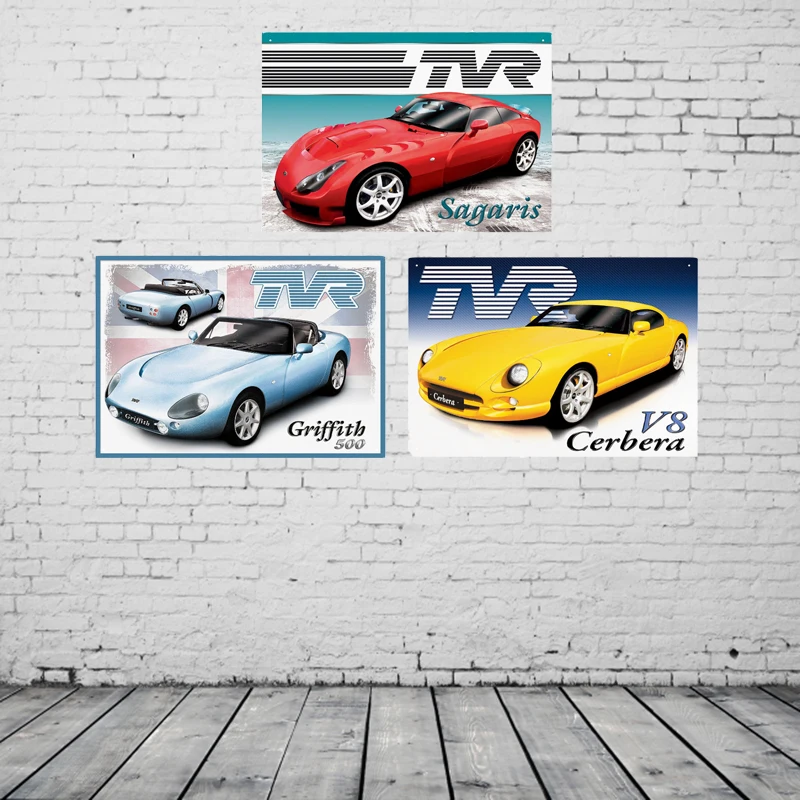 Винтаж Домашний Декор TVR автомобиля винтажные металлические жестяные знаки