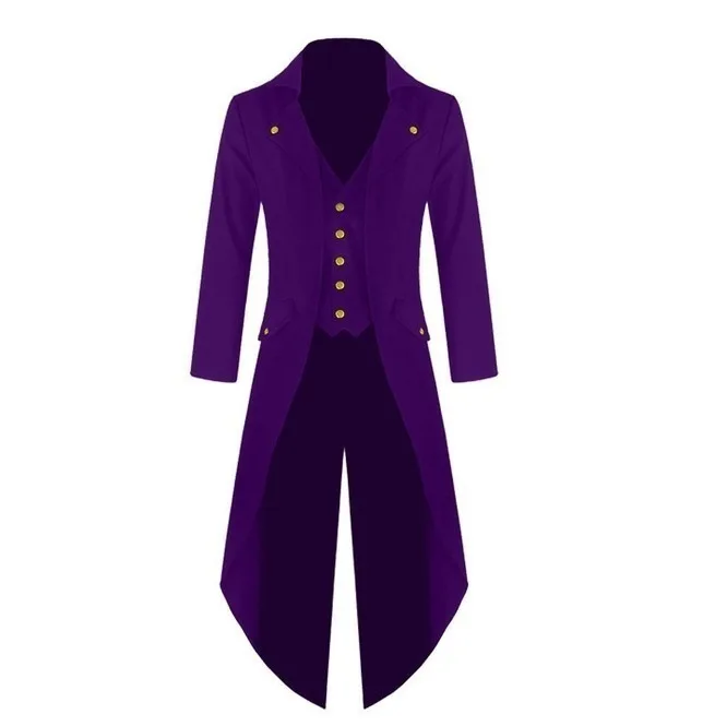 Для взрослых мужчин средневековый викторианский костюм смокинг джентльмен фрак Готический стимпанк Тренч платье наряд пальто униформа для мужчин
