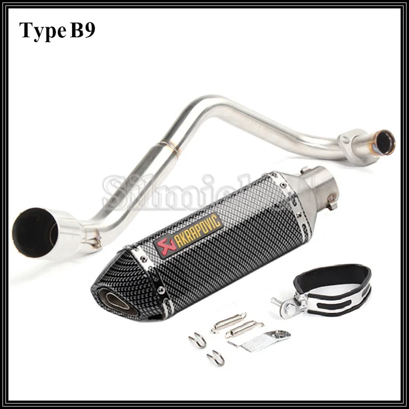 Akrapovic выхлопная труба для мотоцикла, без шнуровки, полная система, выхлопная труба для мотоцикла, выхлопная труба для HONDA MSX125 GROM MSX 125 MSX-125 - Цвет: Type B9