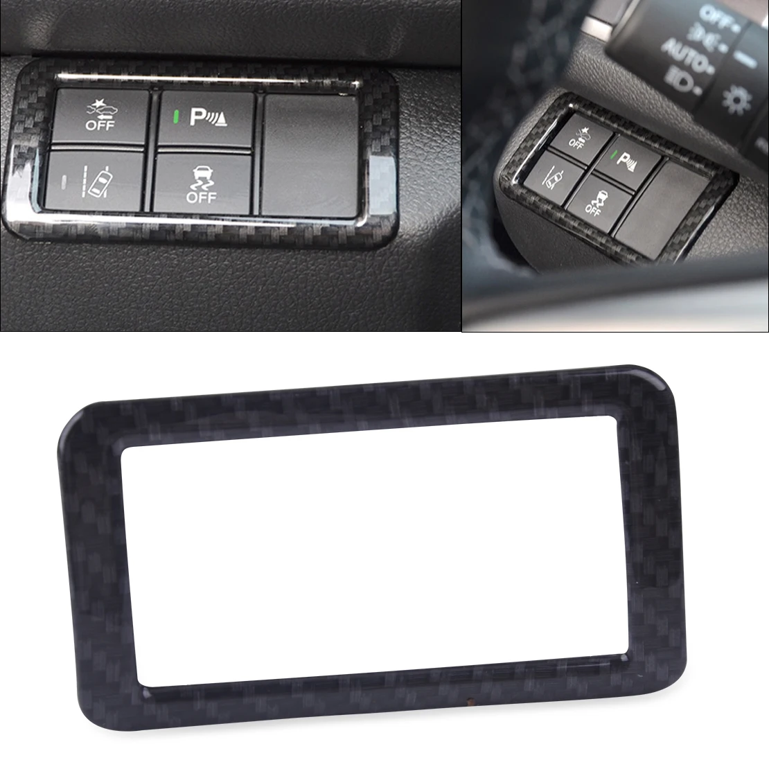 

CITALL Carbon Fiber Texture Dashboard Head Light Switch Lamp Button Cover Trim Fit For Honda Civic 10th 2016 2017 LHD ONLY