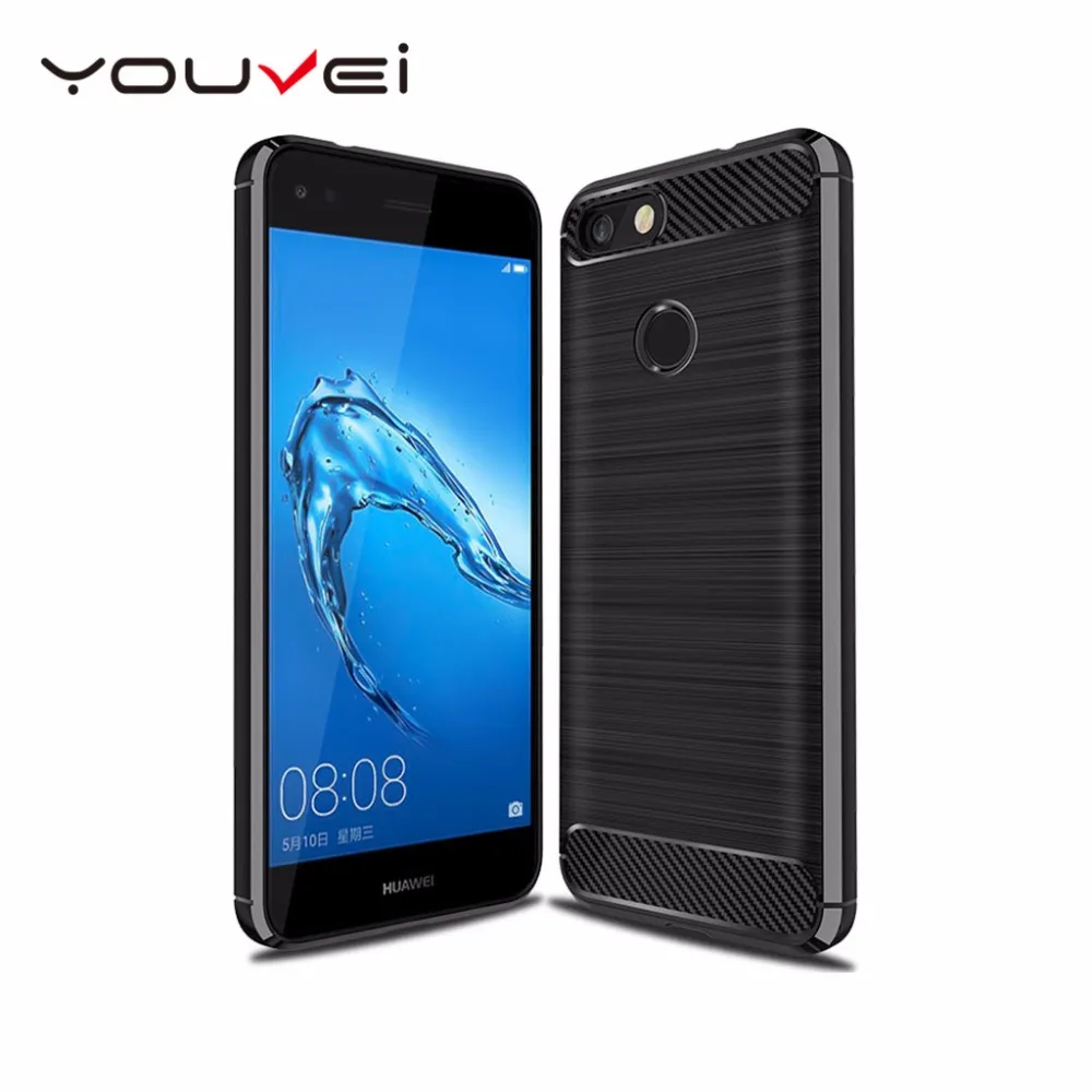 

For Huawei Y6 Pro 2017 Carbon Fiber Texture Case Soft TPU ShockProof Cover Full Protector Case For Huawei Y6 Pro 2017