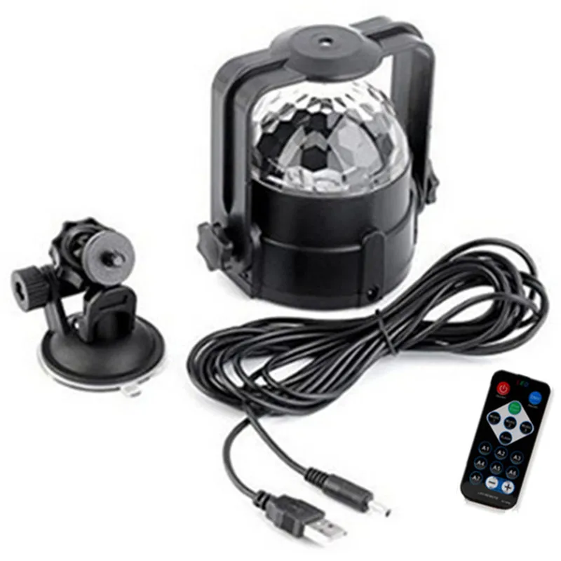 

2PCS 3W Mini Magic Colorful Car stage lights USB Voice Activated LED Bulb Party Lights Disco Rotating Lamp Crystal Light DC 5V