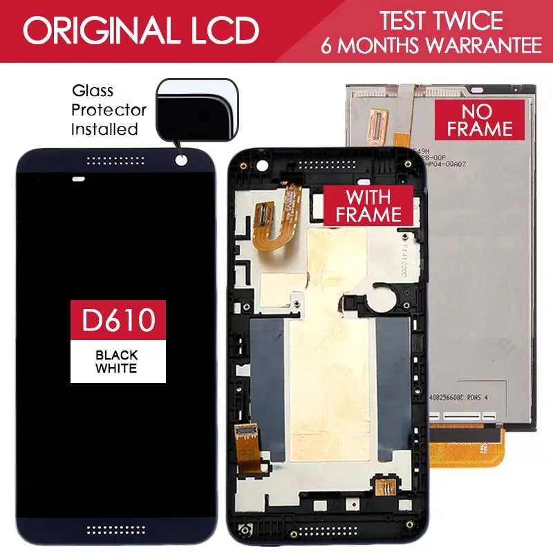 

Tested Original 4.7 inch LED-backlit LCD For HTC Desire 610 Display with Touch Screen Digitizer For HTC Desire 610 Display