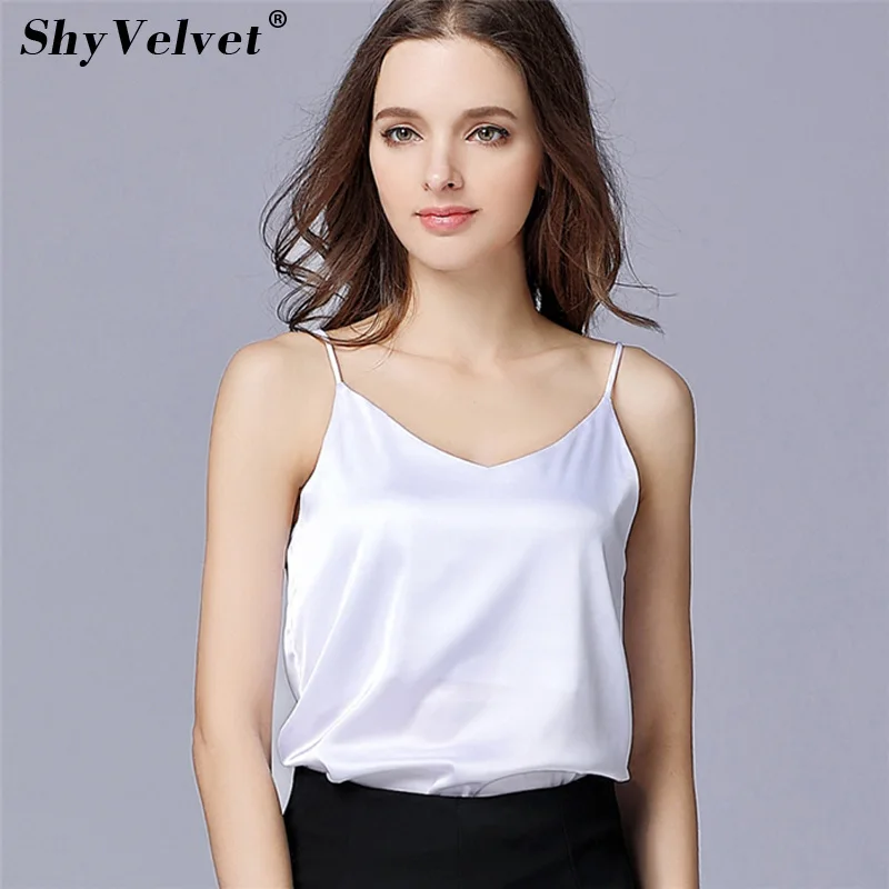 2018 V Neck Tank Top Summer Camisole Loose Halter Top Women Sexy White ...