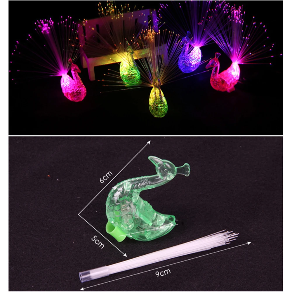 Волшебный палец кольцо павлин светодиодный ночной Светильник для детей светодиодный забавная подсветка игрушки подарок вечерние поставки