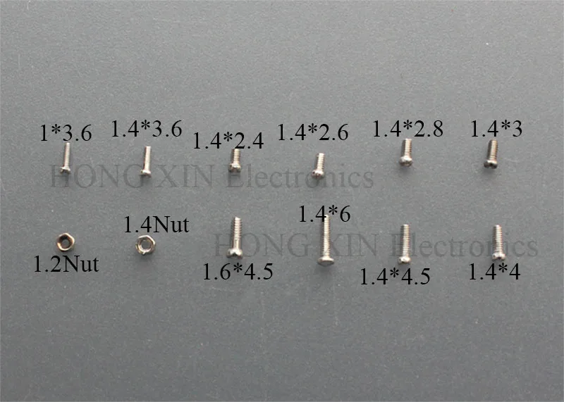 1 пакет(коробка)(600 шт) 12 видов маленькие шурупы гайки набор M1 M1.2 M1.4 M1.6 для часов glassate