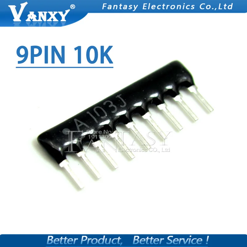20pcs DIP exclusion 9pin 10K ohm 9 PINS A103J Network Resistor arrayin